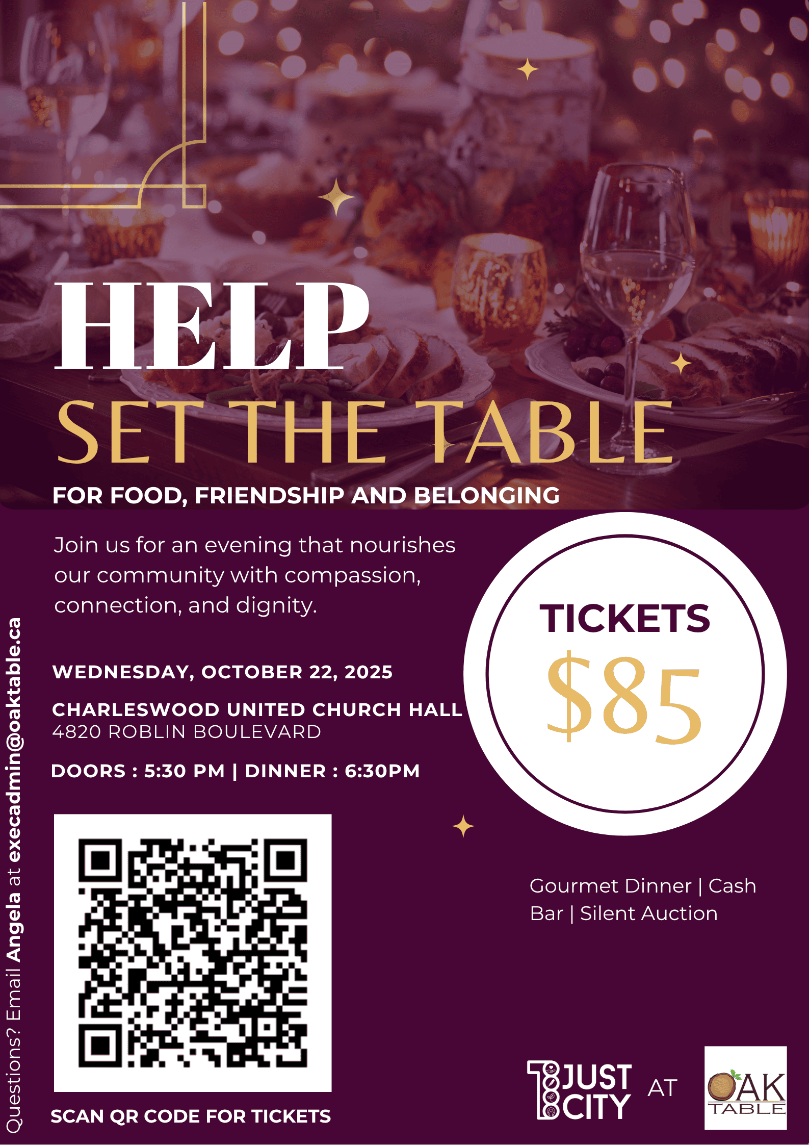 Oak Table Fundraising Dinner Poster